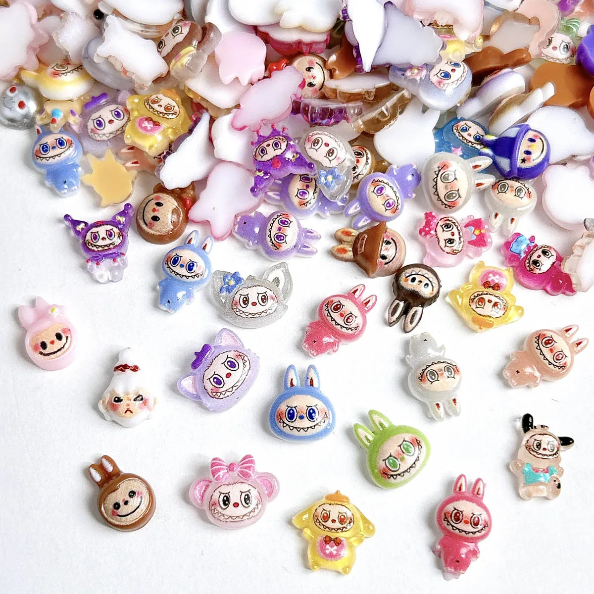

20pcs Cartoon Anime Nail Jewelry Mixed Cute 3D Doll Nails Charms Salon DIY Manicure Decoaration Handmade Accessories Material