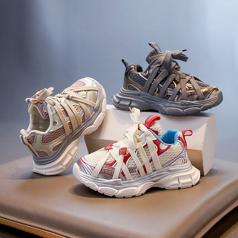 Children's Basketball Shoes Mesh Breathable Kids Sneakers for Girls Spring Autumn Boys Fashion Chunky Sneakers School Versatile