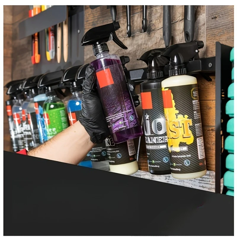 

Universal Detail Spray Bottle Rack - Wall Mounted Storage Rack for Mobile and Garage Wall Mounting