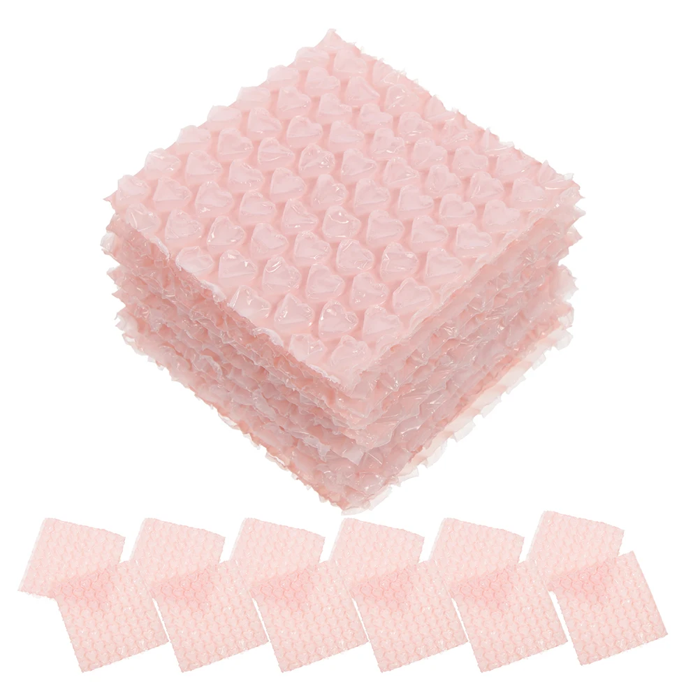 100pcs Bag Shockproof Pink Heart Shape Packing Envelopes PP Cushioning Shipping For Glassware Ceramics Electronics