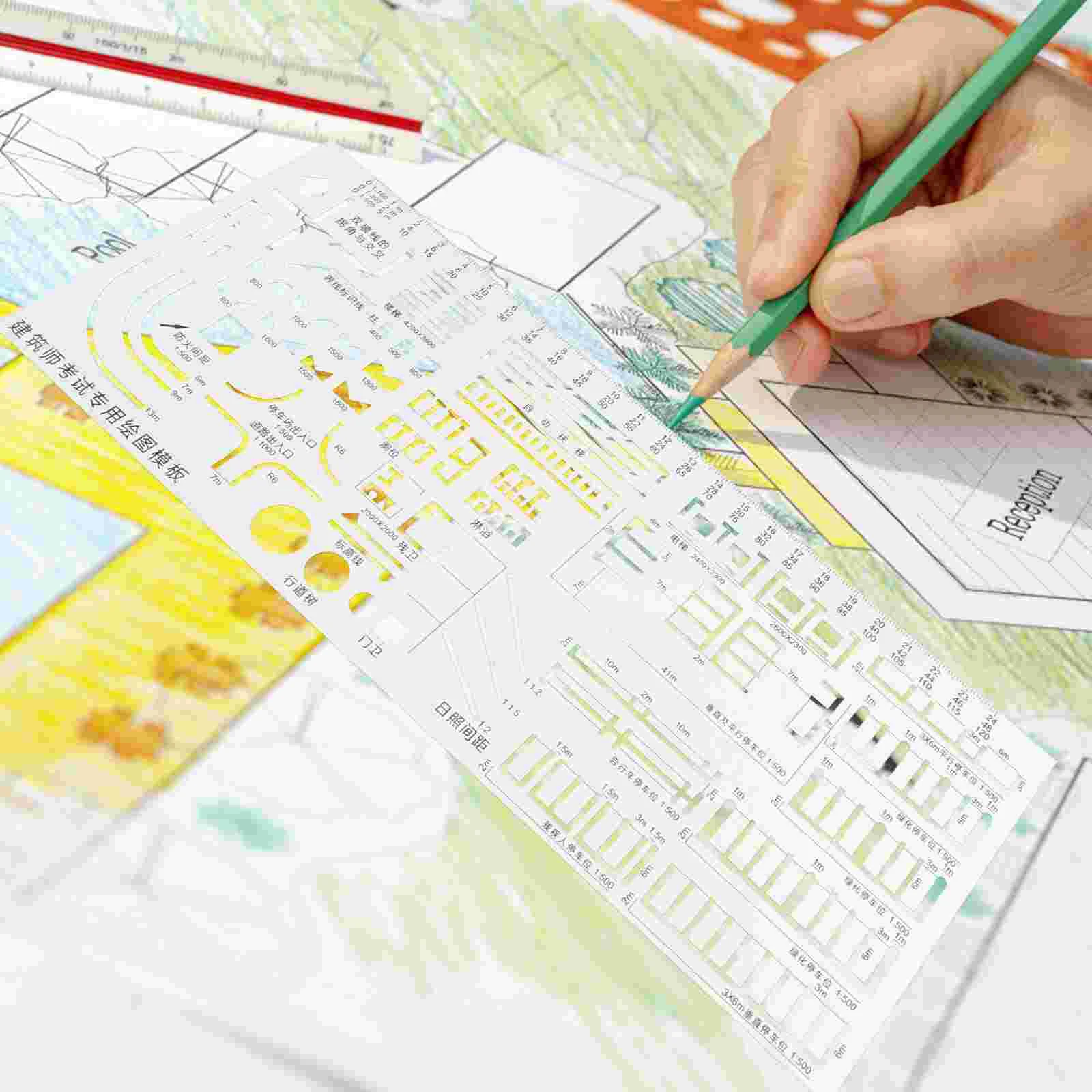 Architectural Drawing Ruler Circle Tool Template Geometric Stencils Plastic Geometry Measuring for