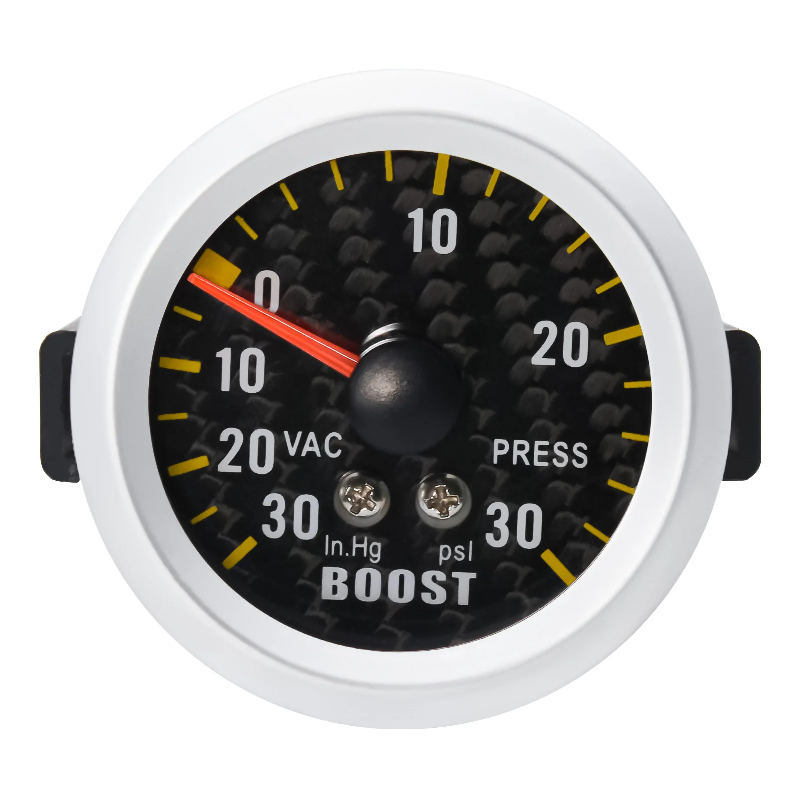 Calibro turbo boost personalizzato per auto da 2 "52 mm con sensore -30~30PSI Turbometro Luce LED bianca per auto da corsa a benzina 12V