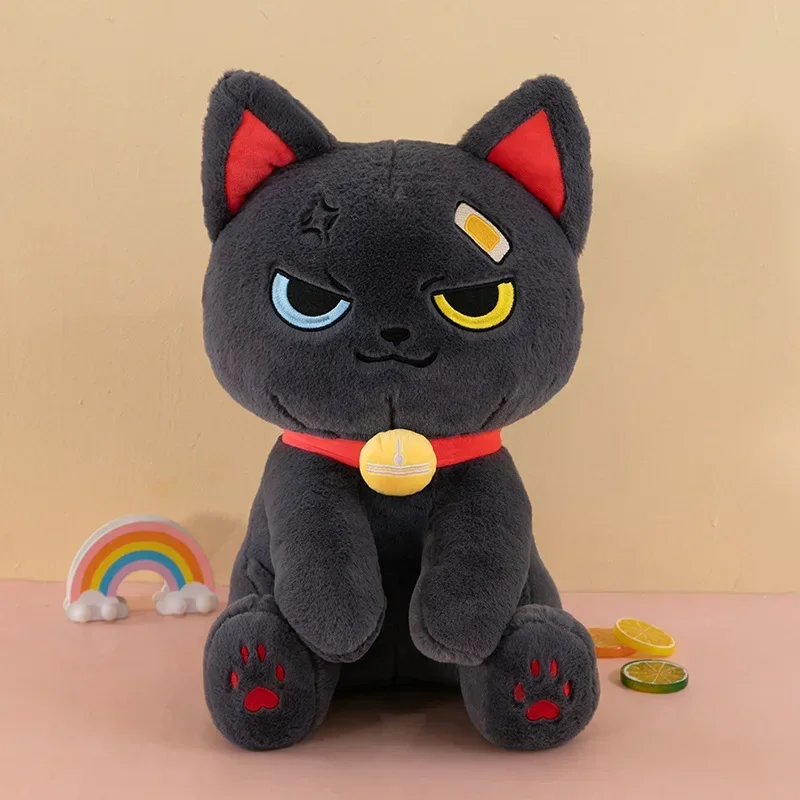 Pluszowe zabawki anime, ciemny pirat kot, 30-60 cm, śmieszny diabełkowy pirat kot, wypchana lalka, dekoracja domu, zabawka dla dzieci, prezent urodzinowy, prezent świąteczny