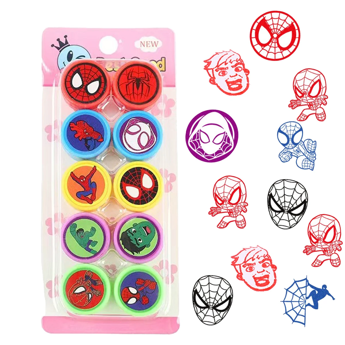 سبايدرمان ختم Stamps حفلة لصالح لوازم الفتيات الاطفال بيناتا الحشو هدايا حفلة عيد ميلاد الهبة تذكارية استحمام الطفل #4