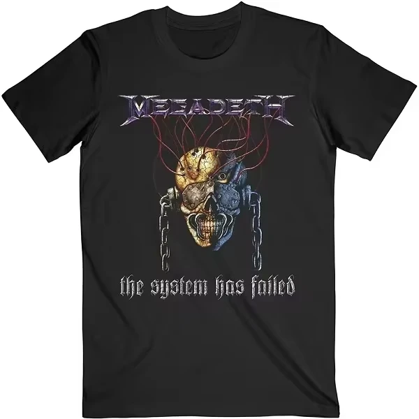 

Новинка 2021 года, летняя футболка MEGADETH Vic Head Grid, американская уличная мужская и женская футболка в стиле ретро с коротким рукавом, уличная одежда