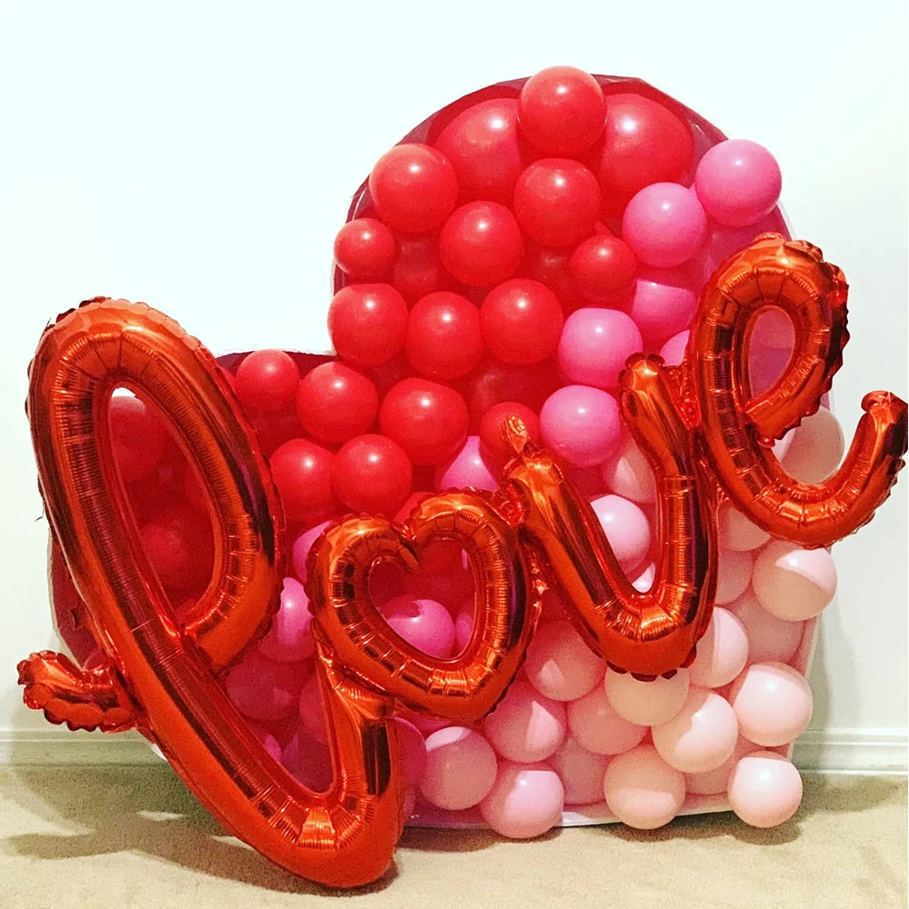 Big Love Heart Mosaic DIY Giant Balloon Frame Valentines Day Stand Filling Box  Anniversary Wedding Birthday Party Decorations