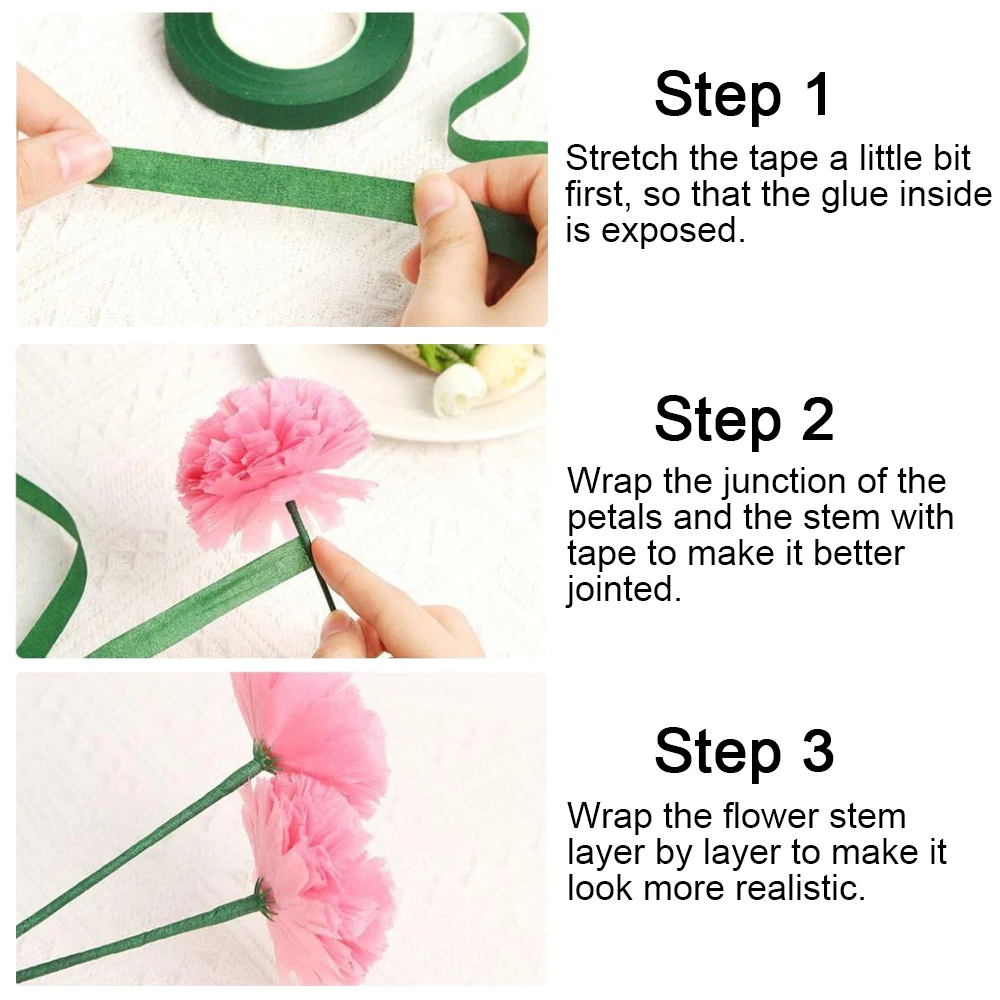 Blumen Stiele Zweige Floriculture Tape Selbstklebende Blumenstrauß Zweige Eisendraht für DIY Blumen Hochzeit Zubehör Zubehör – Detail 3