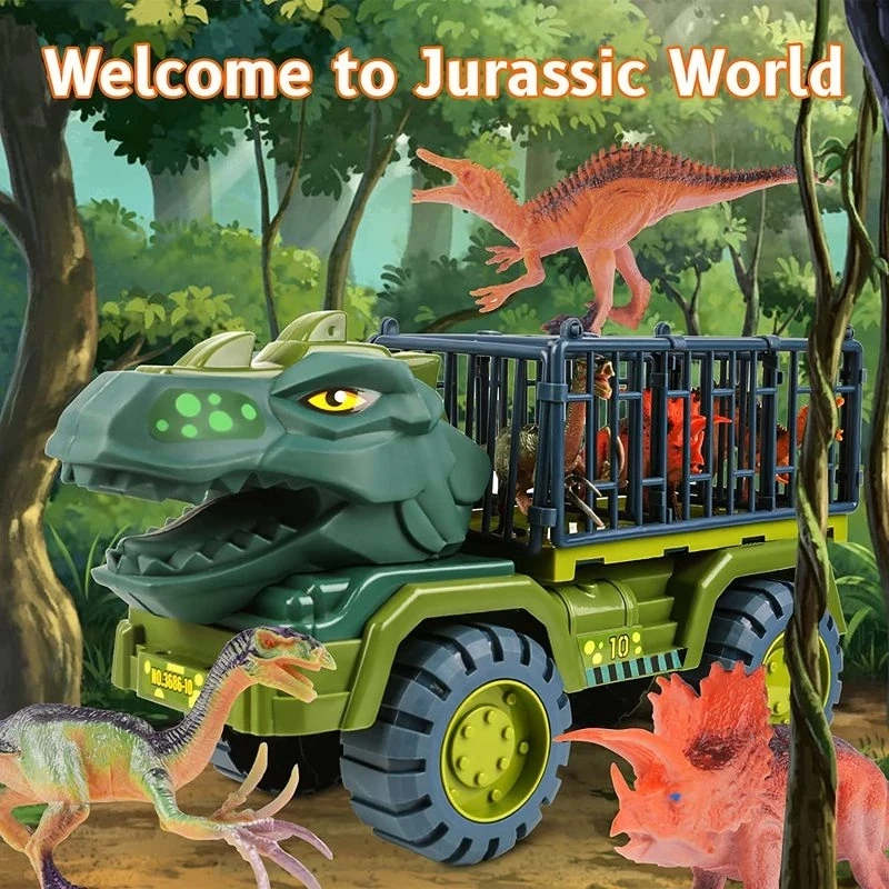 Car Toy Dinosaurs Transport Car Dinosaur Carrier Truck Toy Indominus Rex Jurassic World Dinosaurs Toys Christmas Gifts for Kids