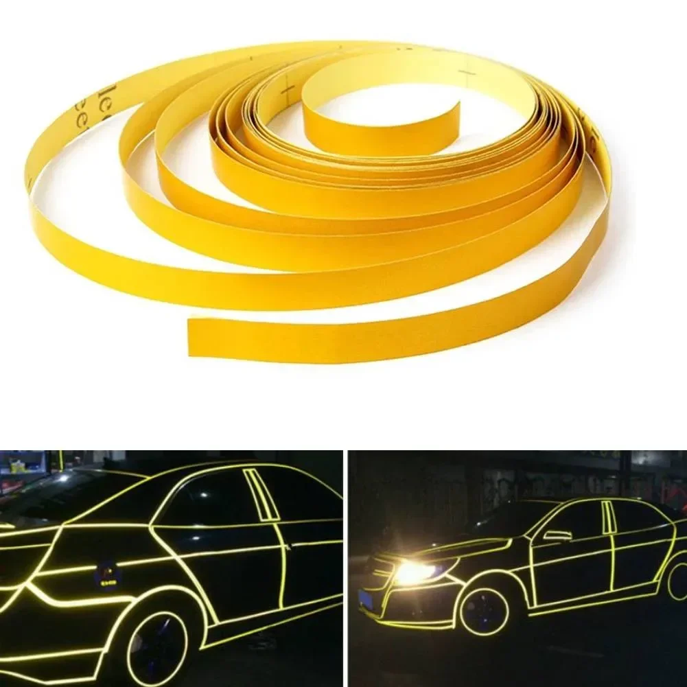 10mmx 5m Car Sticker Automobiles Lining Reflective Vinyl Wrap Film Decal Sticker Auto Waterproof Self-sticking Decorative Sticke