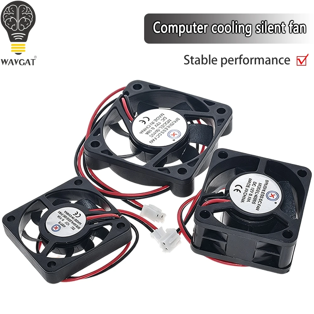 DC 12V Brushless Cooling Fan Silent Mini Cooler Fan 4007/4010/4020/5010/8020 2Pin Terminal For 3D Printer Case Heat Dissipation