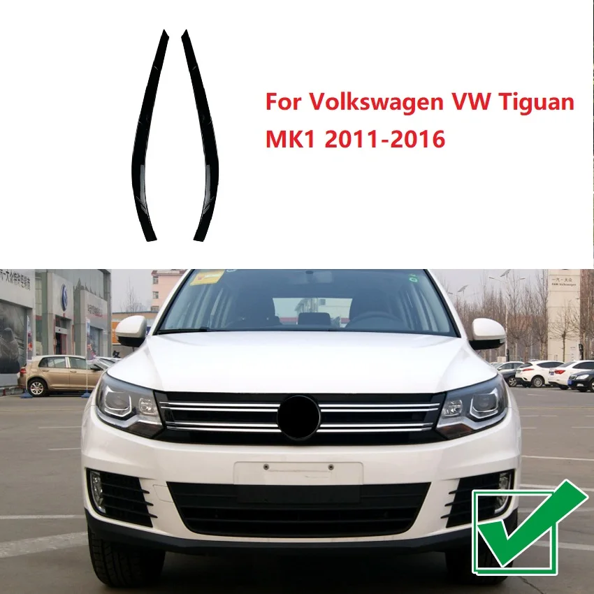 2PCS Car Headlight Eyelids Cover Side Headlamp Eyebrows Trim Sticker For Volkswagen VW Tiguan MK1 2011-2016 Car Accessories