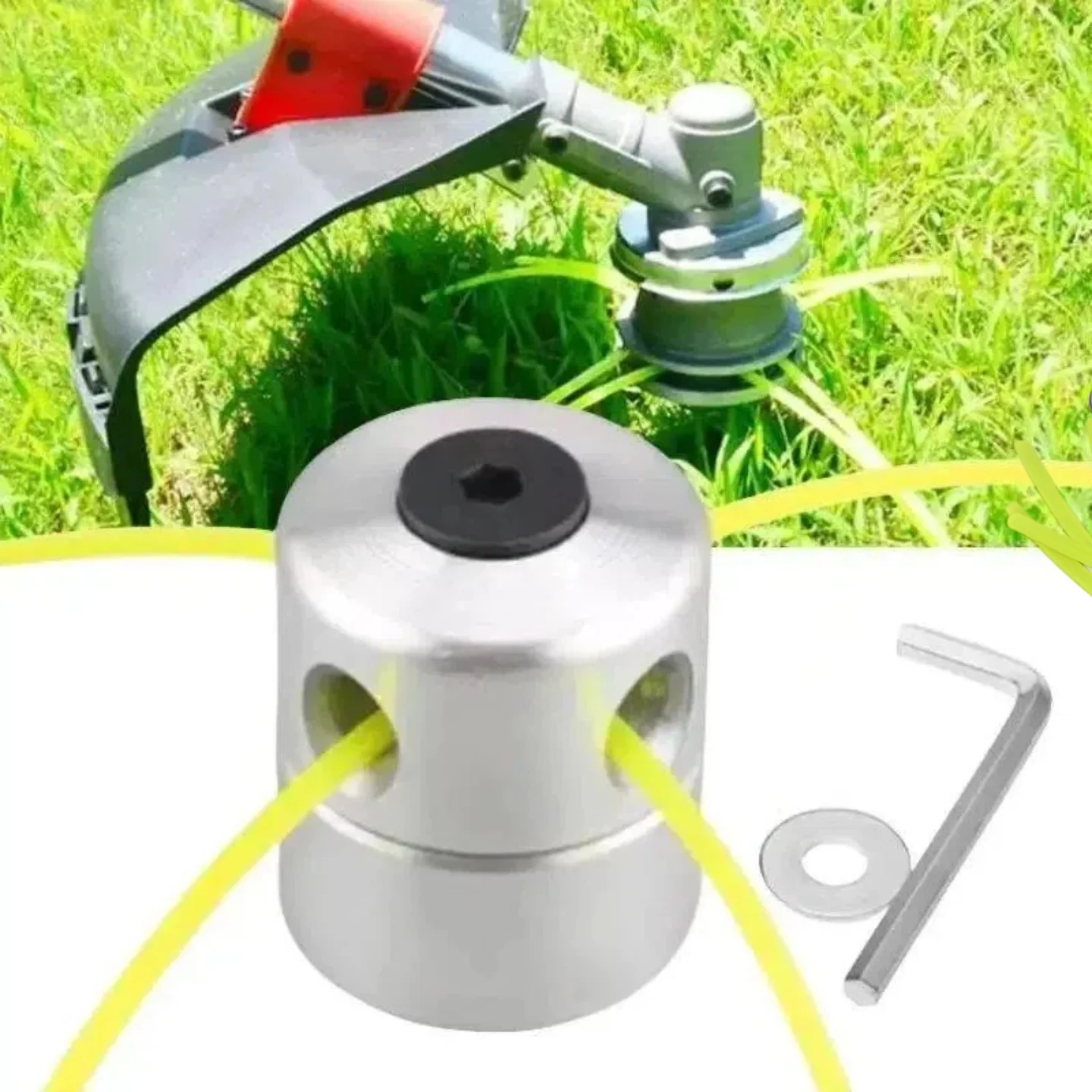 Universal Aluminum Alloy Lawn Mower Head and Replacement Nylon Steel for Lawn Mowing Line Lawn Mower Weed Head Accessories