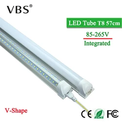 Energy Saving T8 Integrated Led Tube Lamp 220V 2000lm LED Tube Bulbs 20W 96Leds Led Wall Lamp V-Shape Led Fluorescent Light 20W