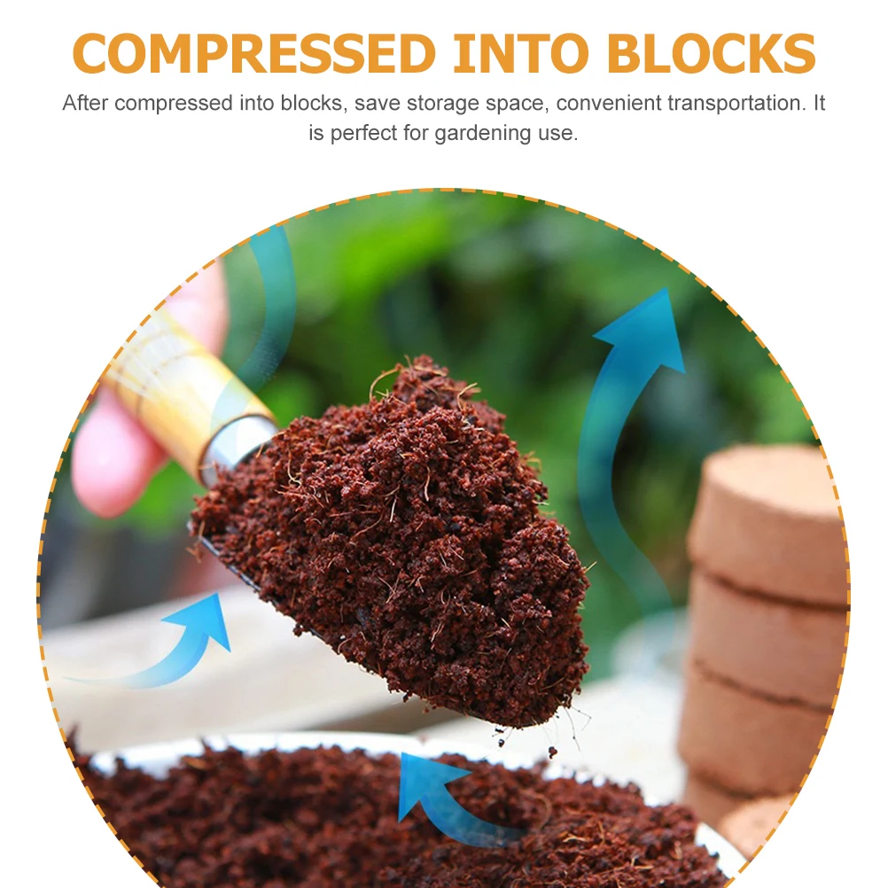 

60Pcs Nutrient Soil Blocks Compressed Peat Coir Gardening Supplies for Indoor Outdoor Planting Transplanting Cactus Succulent