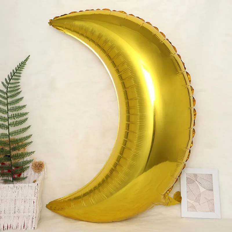 36inch large moon shape foil helium balloons Festival Wedding Decorations Happy Birthday Party Supplies Baby Shower Toys baloon
