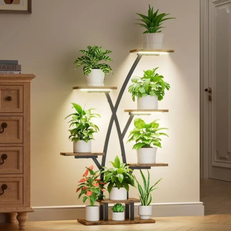 

Plant Stand Indoor with Grow Lights - 7 Tier Indoor Plant Shelf, 42" Corner Plant Stands for Indoor Plants