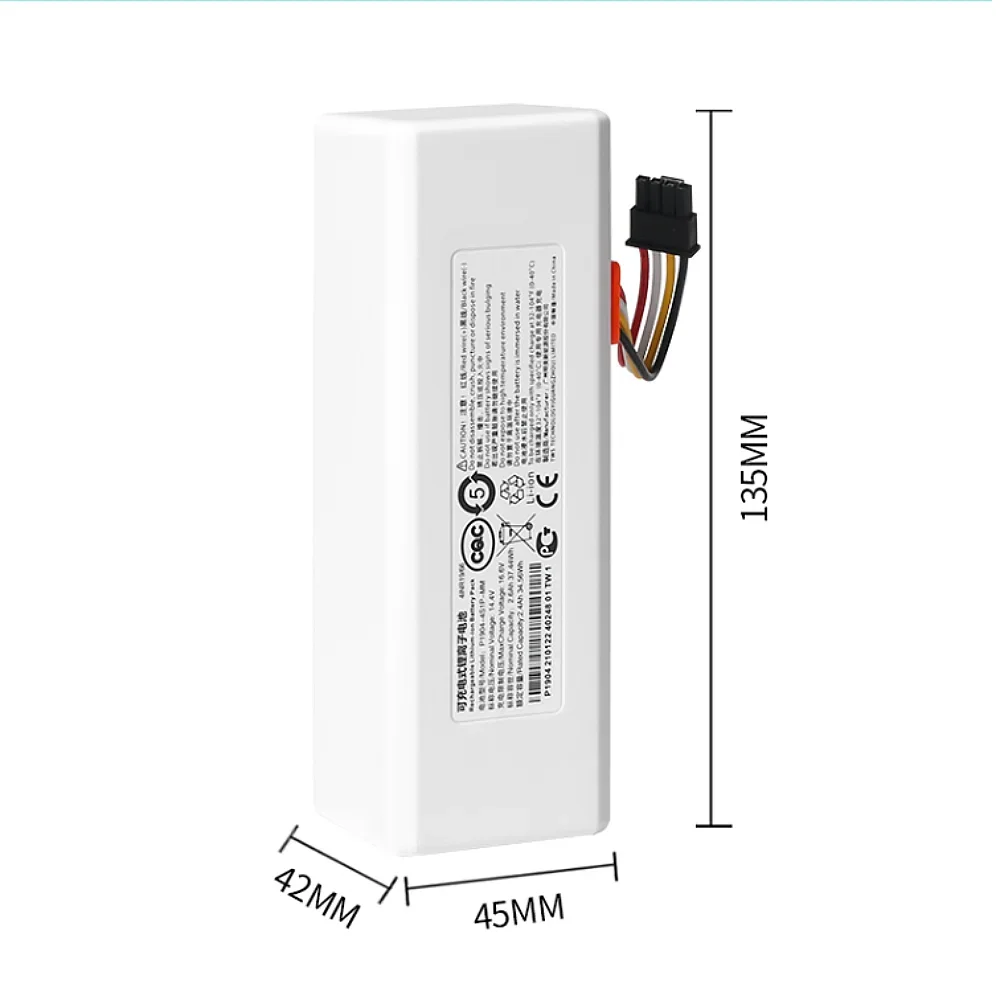 Rechargeable Li-ion Batteries 14.4V 2600mAh For Xiaomi Mijia 1C STYTJ01ZHM Robot Vacuum Cleaner Battery Pack P1904-4S1P-MM