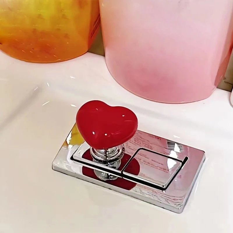 Retro Heart Shaped Toilet Press Multi Functional Handle Toilet And Lifting Cap