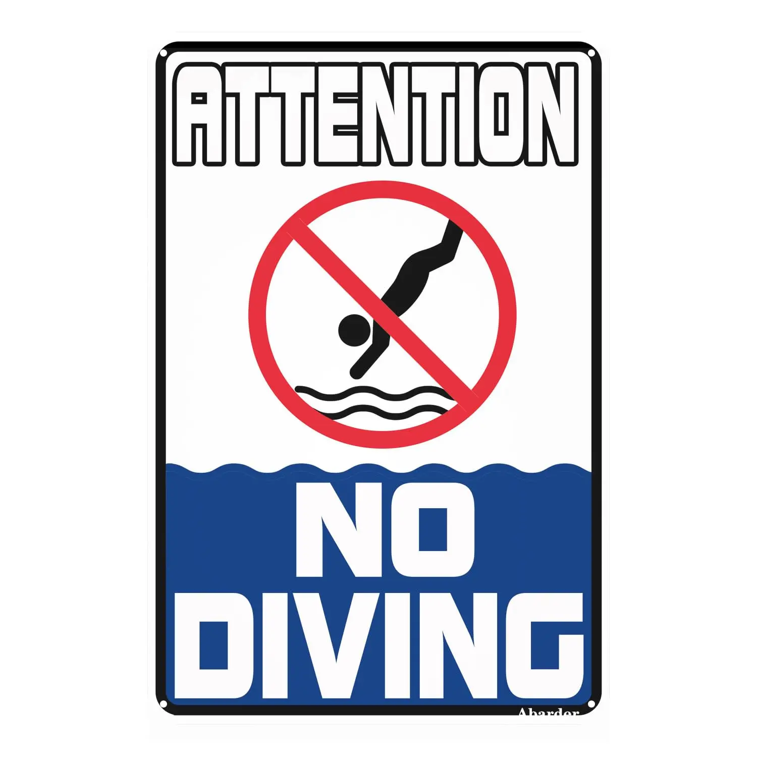 2026 Pool Sign Vintage Pool Decor Shallow Water No Diving Or Jumping Tin Sign Poster Club Home Decor 12x8 Inches sign