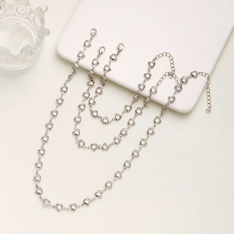 Trendiges Rotes Kirsch-Anhänger-Armband-Set für Damen, Exquisites Zirkon-Herz-Armband, Fußkettchen, Halskette, Hochzeitsschmuck, Partygeschenk – Detail 16