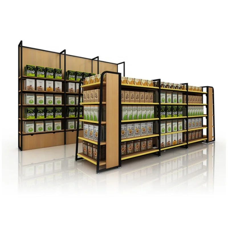 custom，Customized Miniso Grocery Gondola Shelving Supermarket Shelves Wisda Commercial Equipment Store Interior Design