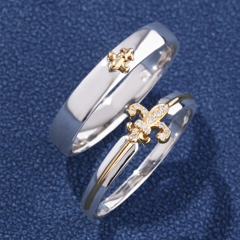 Royal Kiss whole 100% 18K/14K/10K/Platinum PT950 White Gold Diamond Couple Rings, Elegant Wedding/Engagement Gift