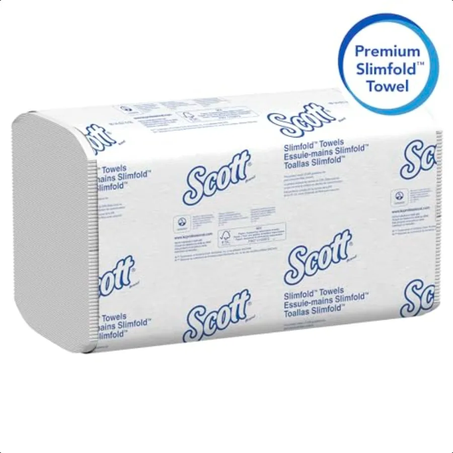 Scott Profional Pro Slimfold gefaltete Papierhandtücher Bulk 04442, saugfähige Taschen, weiß, für kompatible KimberlyClark Profional Dis