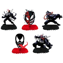 VENOM Honeycomb Ball Desktop Decoration Paper Fan boys and Girls Birthday Party Decoration Baby Shower Toy Supplies