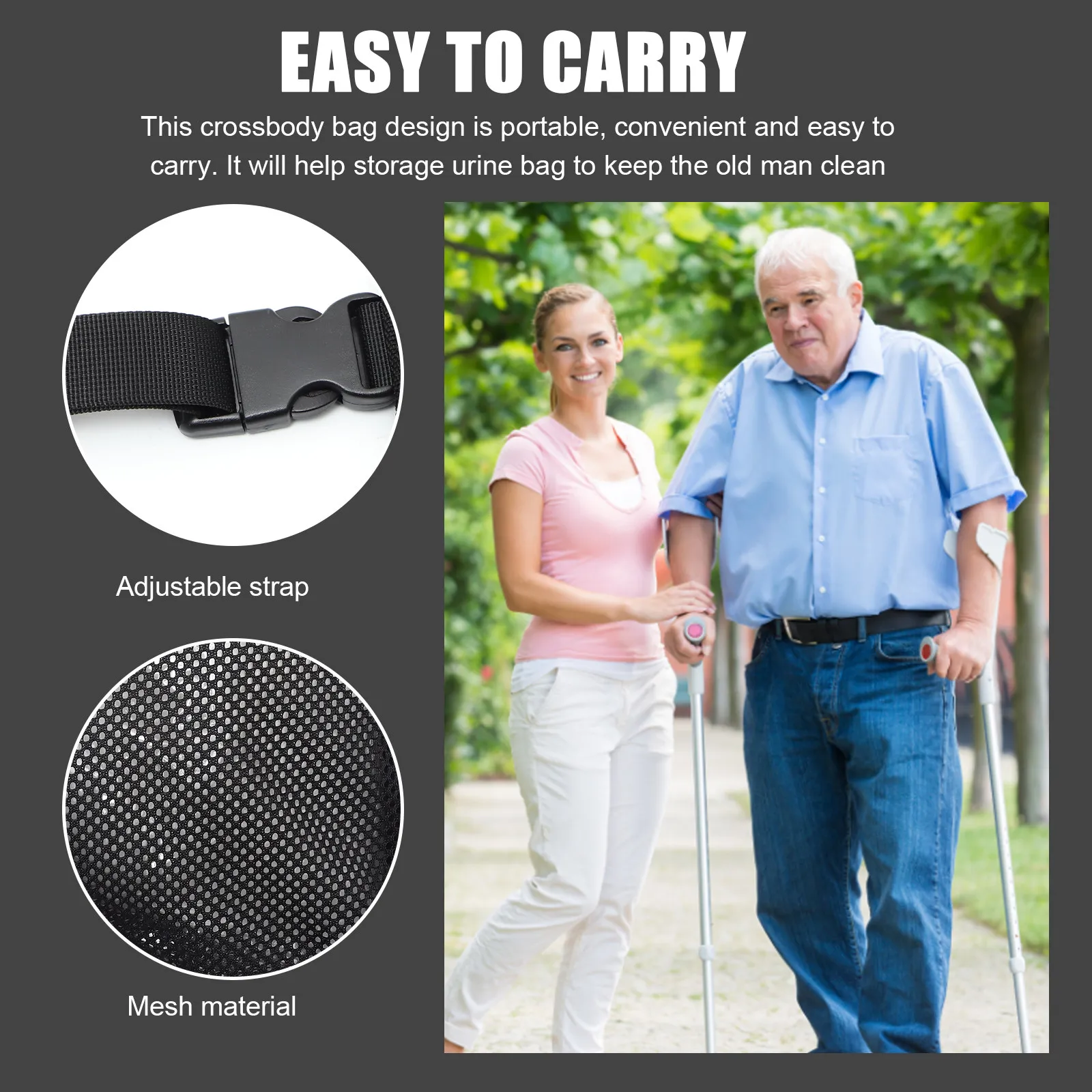 

Breathable Urine Bag Cover Adjustable Comfortable Leg Fixation Suitable Urinary Drainage Bag Holder for Patients