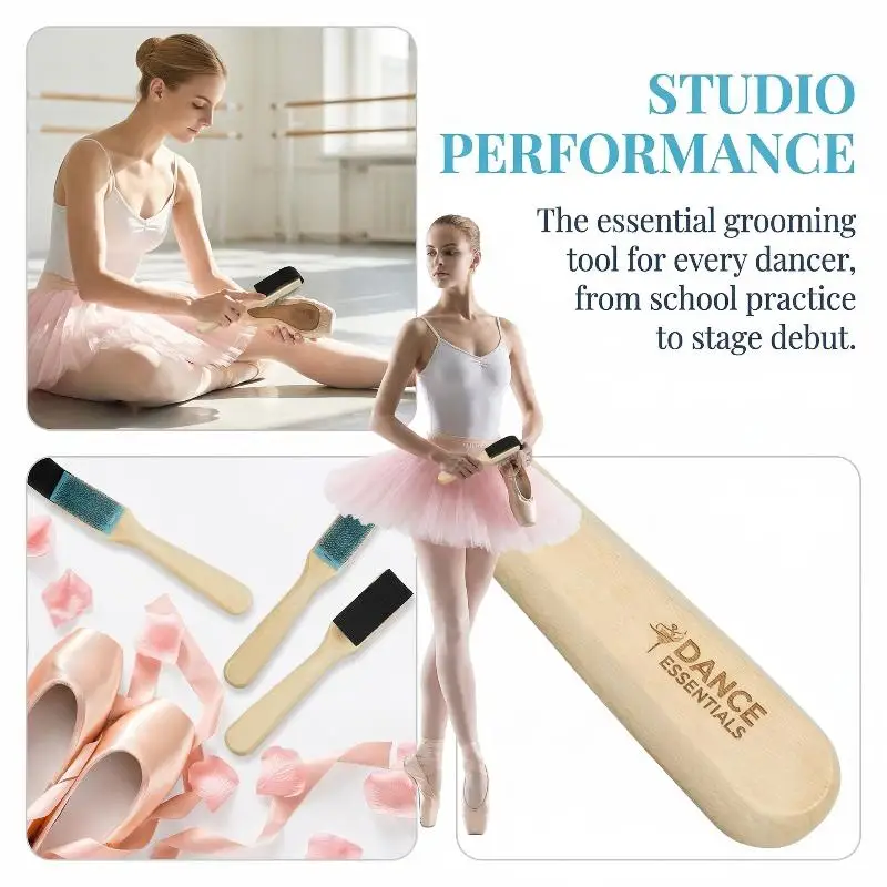 Wooden Suede Sole Wire Shoe Brush With Protector Cover Stainless Steel Brush Head Dance Shoes Cleaning Brush Durable Practical