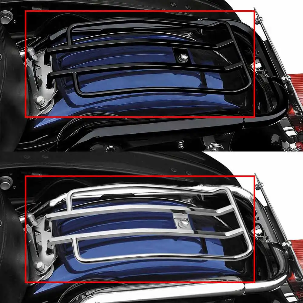 1PCS Rear Luggage Rack Heavy Duty Metal Black/Chrome Fit For Harley Davidson Electra Glide Standard-FLHTC 1998-2006 Motorcycle