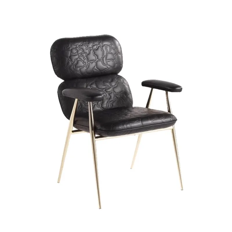 

Dining chair high-end leather stainless steel