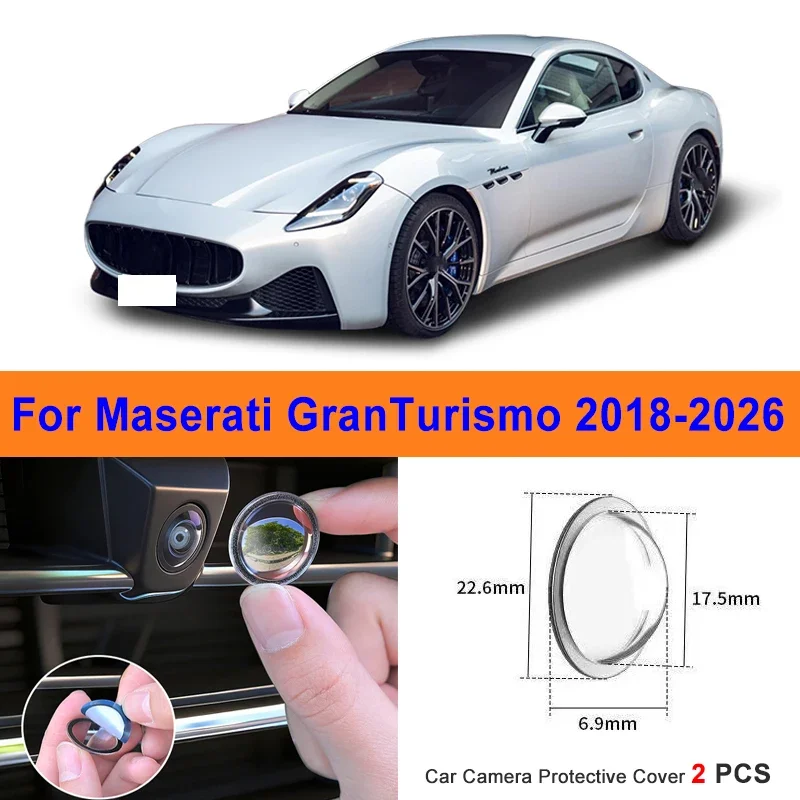 

360 Reverse Image Car Camera Cover Anti-Scratch PC Lens Protector Stickers For Maserati GranTurismo 2018-2026 2Pcs