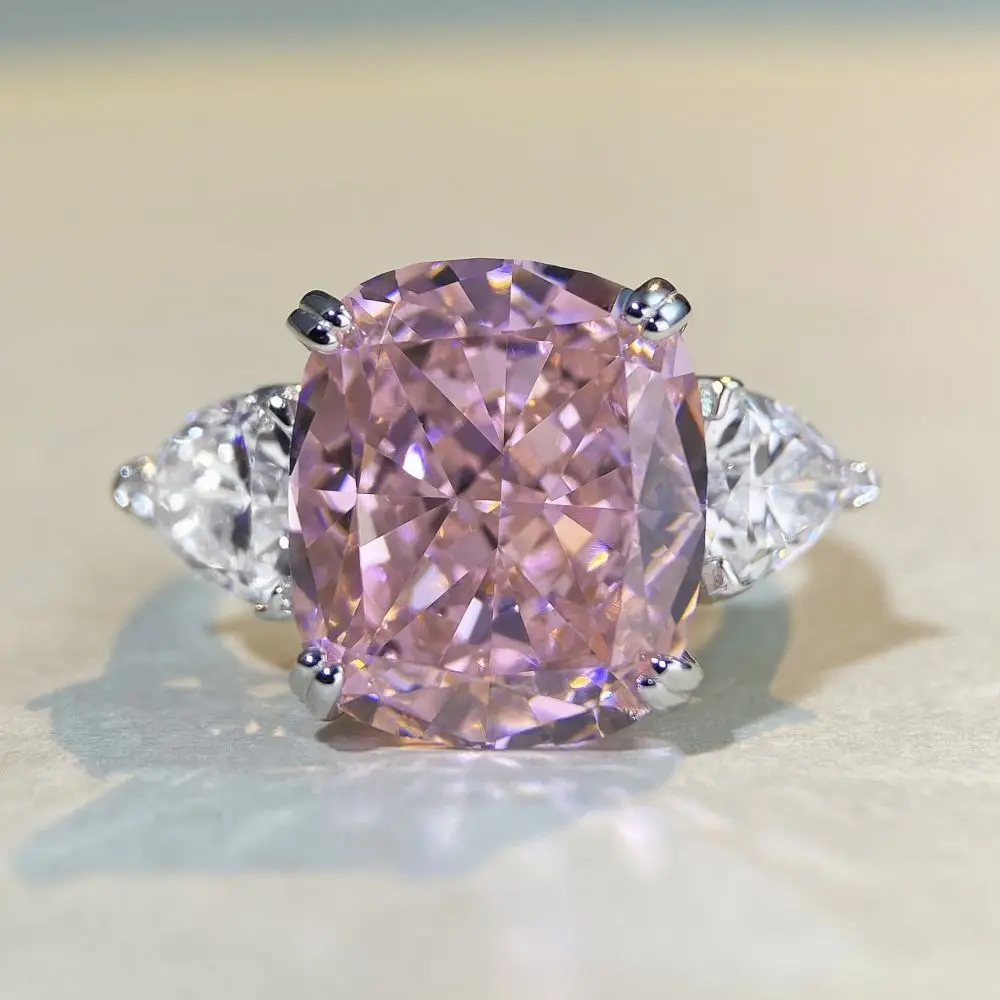 

Luxury Solid Platinum PT950 Women's Diamond Ring Ice Flower Cut Moissanite Diamond Ring