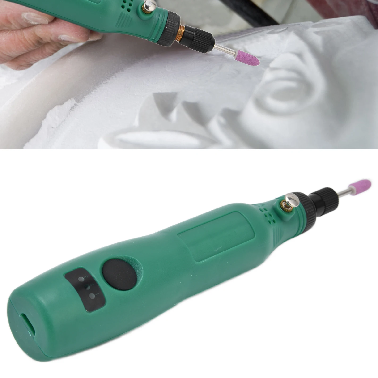 Mini Drill Kit Engraving Tool 5000/10000/15000rpm 3‑Speed Adjustable Lightweight DC5V for Polishing for Punching for Engraving