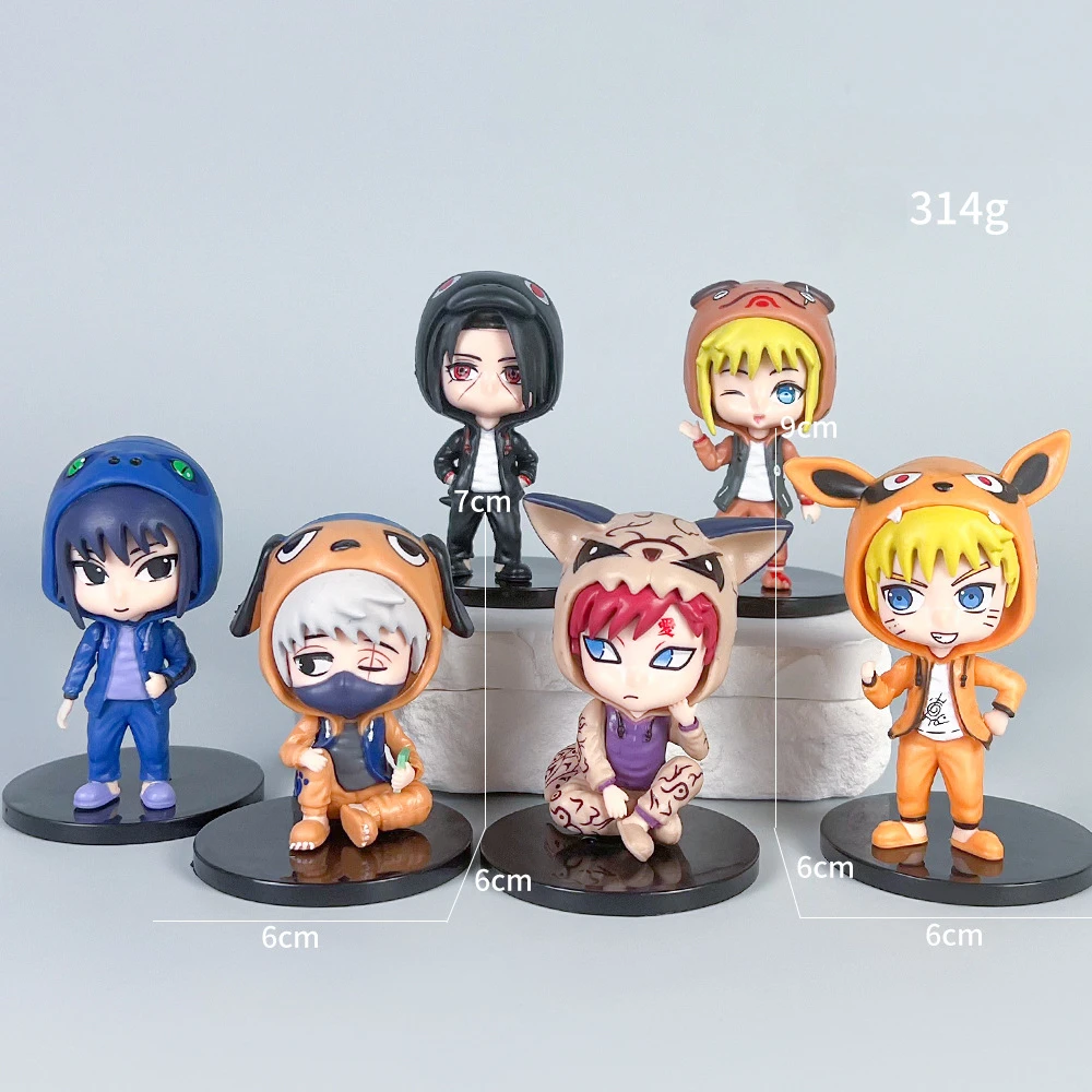 Наруто Саске Какаши Гаара Феррет Аниме Слепая коробка Персонаж ПВХ Фигурка Коллекция Модель Настольный Орнамент Рождественский подарок