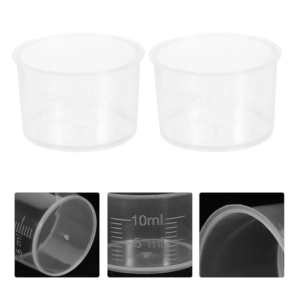 200Pcs Plastic Measuring Cups Thickened Clear Graduated Scale Cups for Epoxy Resin Mixing Painting Pigments Stain
