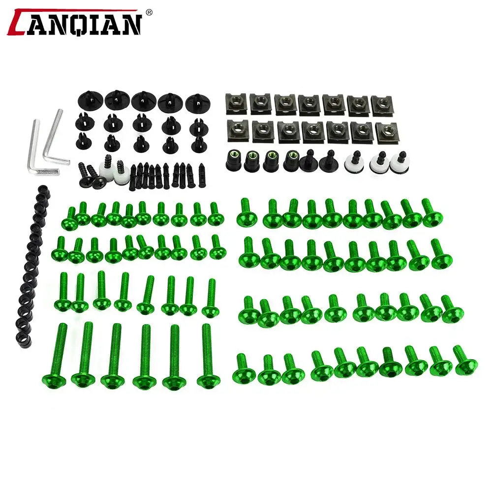 

Universal For Kawasaki ZX6R ZX7R ZX9R ZX10R ZX12R ZX14R Versys 650 Ninja 650R 1000 Z750 Z1000 Full Fairing Bolt Kits Screws