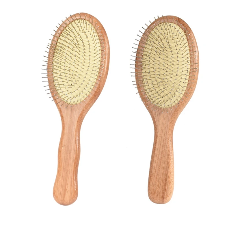 Wooden Steel Needle Hair Brush Pin Hairbrush Scalp Massage Improve Hair Health Wood Paddle Detangling Comb-1