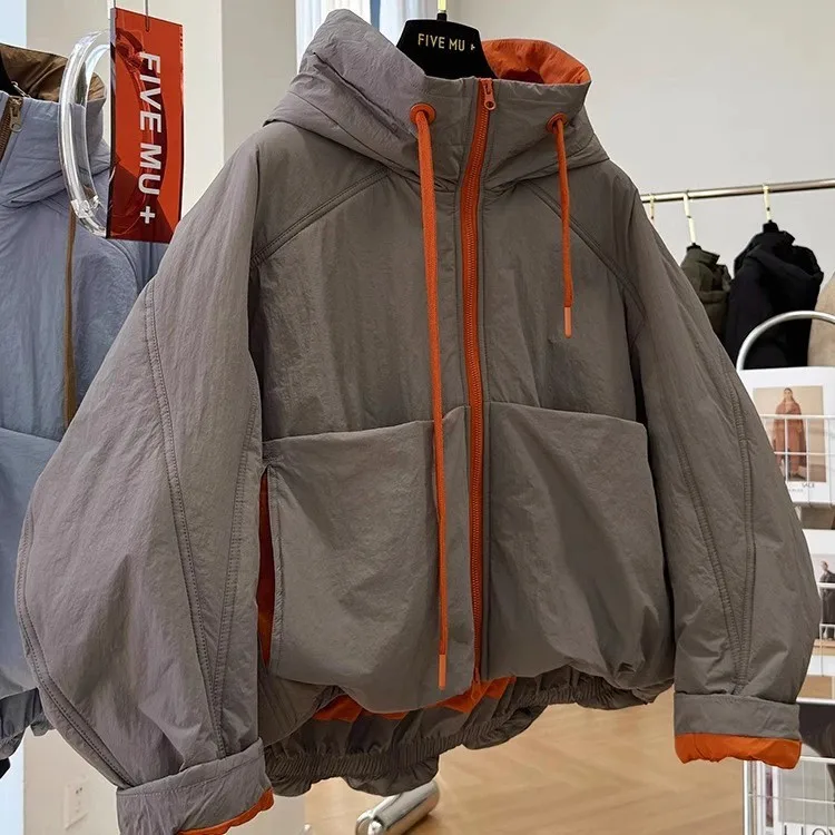 2025 Neuer übergroßer Puffermantel für Mädchen, modische, verdickte Winterjacke mit Kapuze für große Kinder im Alter von 5–16 Jahren