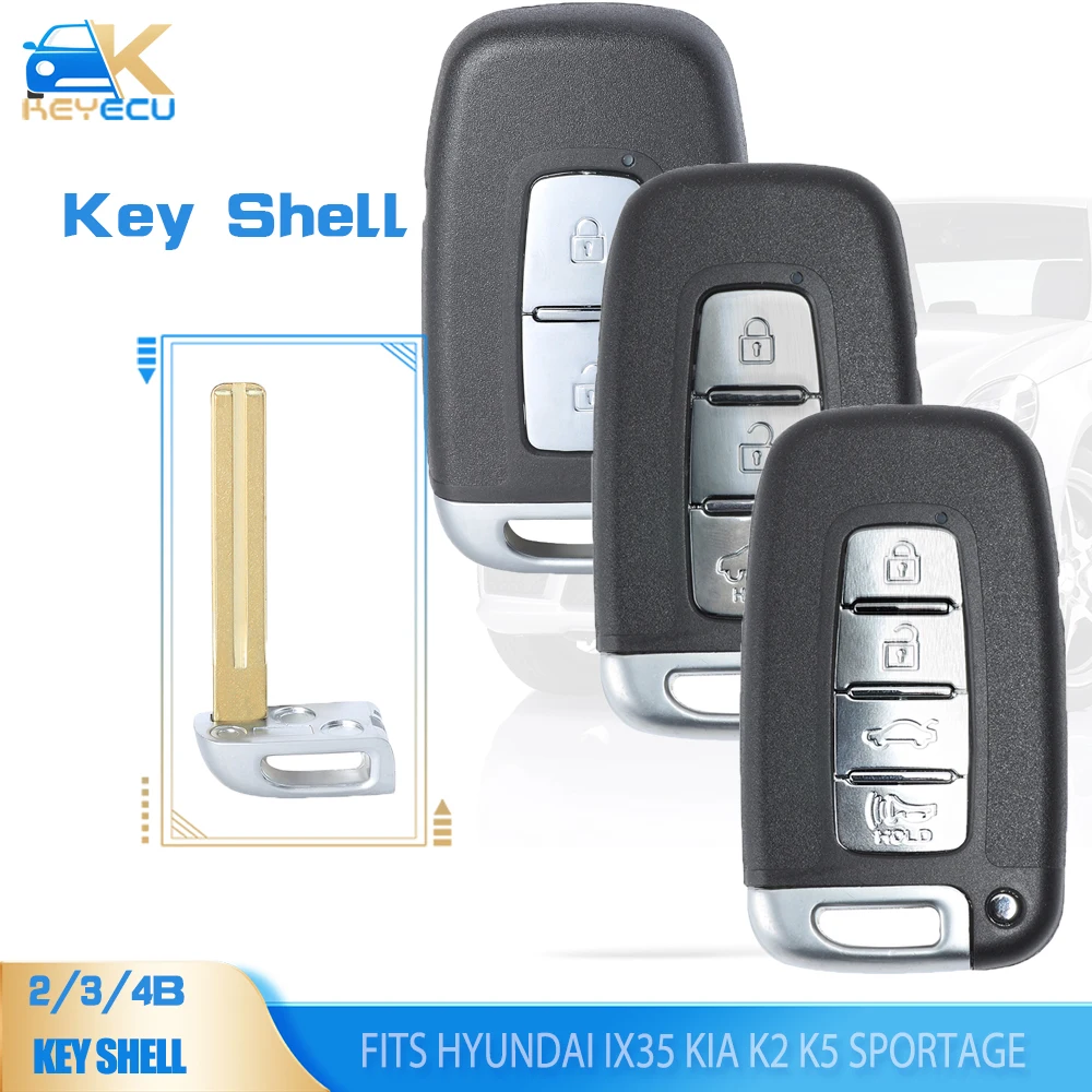 KEYECU 2/34 Button Smart Remote Key Shell Case Fob for Hyundai Equus Sonata Genesis for Kia K2 K5 Sportage Forte