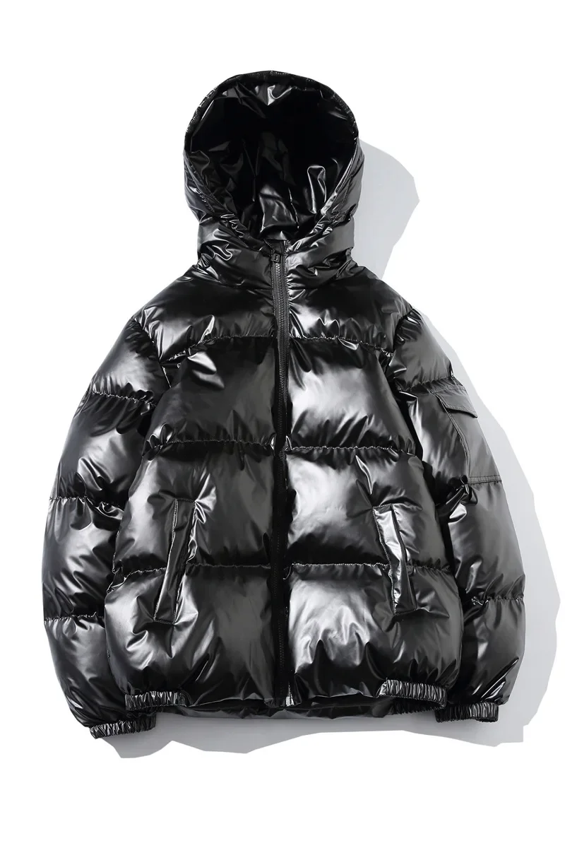 Women\'s Down Jacket Winter Glossy Silver/Black/Gold/Blue Plus Size 5XL Hooded Parka Outwear Down Padded Coats