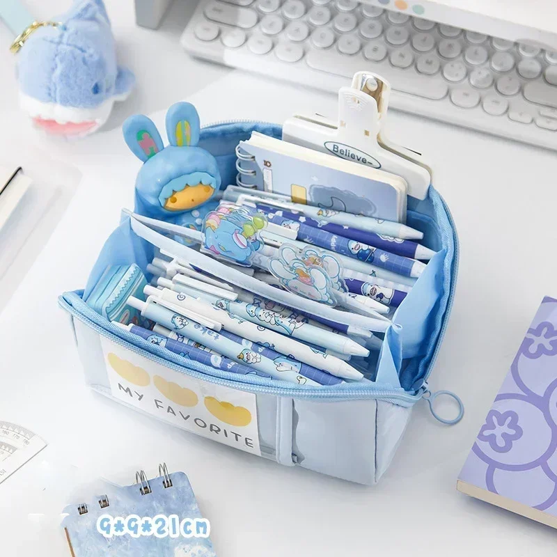 Large Capacity School Pencil Case Kawaii Waterproof Pencil Bag Korean Stationery Back To School Storage Pouch Office Supplies