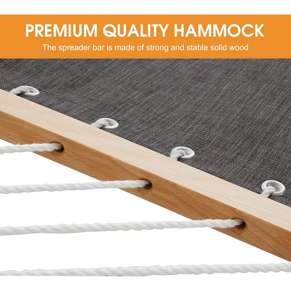 أرجوحة مزدوجة سريعة الجفاف بطول 11 قدم مع قضيب مفرش وجيب جانبي للاسترخاء في حمام السباحة في الهواء الطلق #3