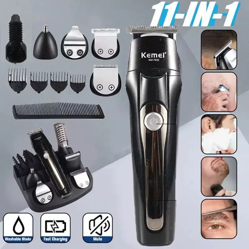 

kemei Rechargeable electric hair clipper KM-7933 5 in 1 hair trimmer shaver nose trimmer body hair trimmer 5 in 1