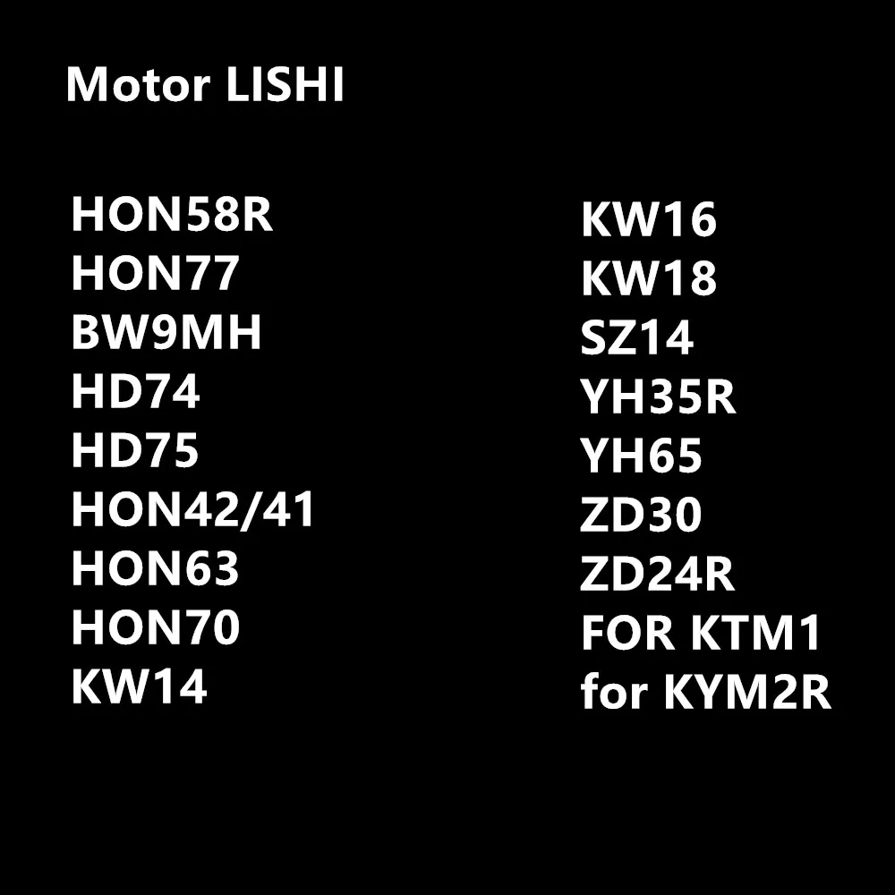 Wilongda Motor LISHI HON58R HON77 BW9MH HD74 HD75 HON42/41 HON63 HON70 KW14 KW16 KW18 SZ14 YH35R YH65 ZD30 ZD24R FÜR KTM1/ KYM2R