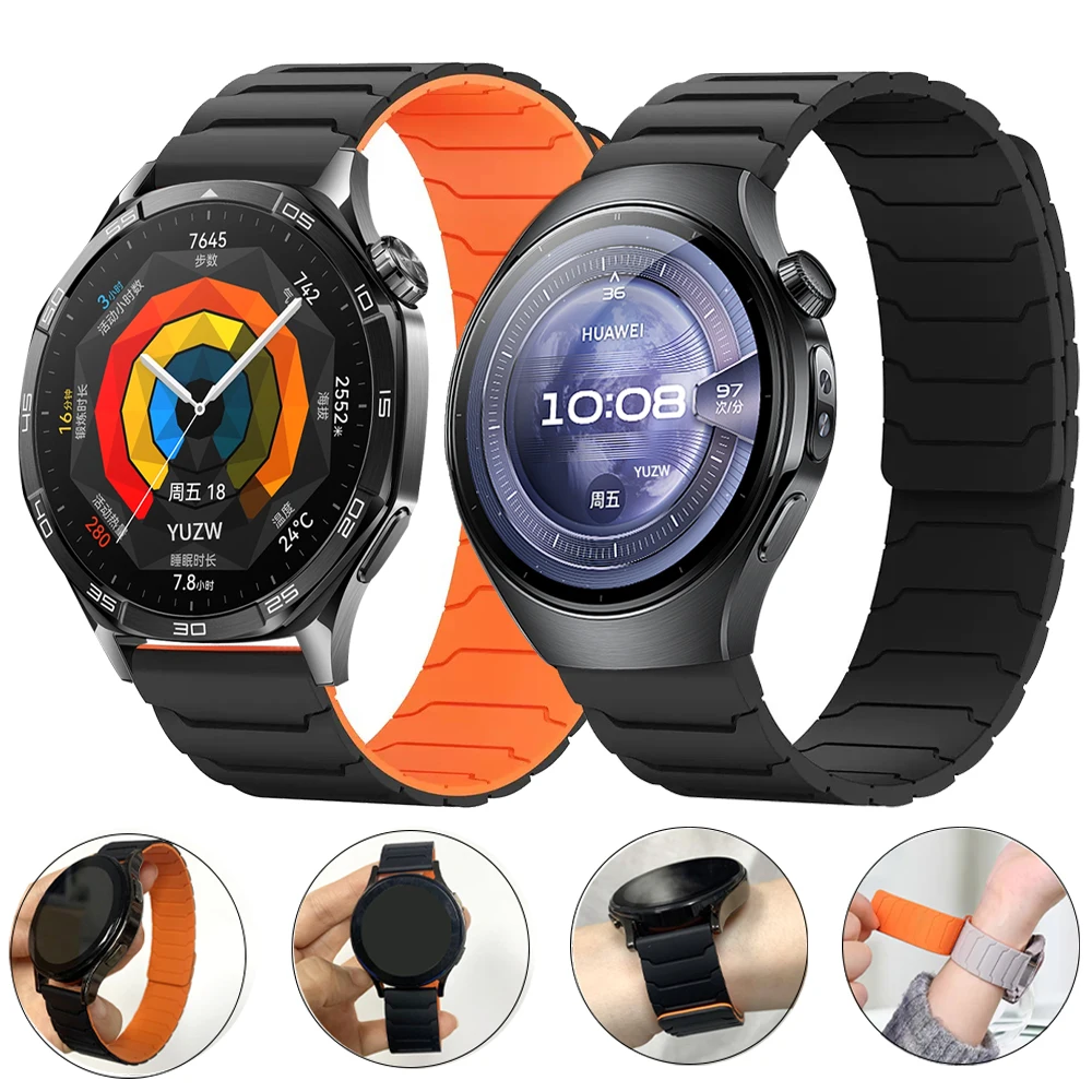 Silicone 22 20mm Magnetic Strap For HUAWEI WATCH 5 4/GT5 GT5 Pro 46mm Band GT 4 3 2 42mm HONOR Magic Watch 4 GS Bracelet Replace