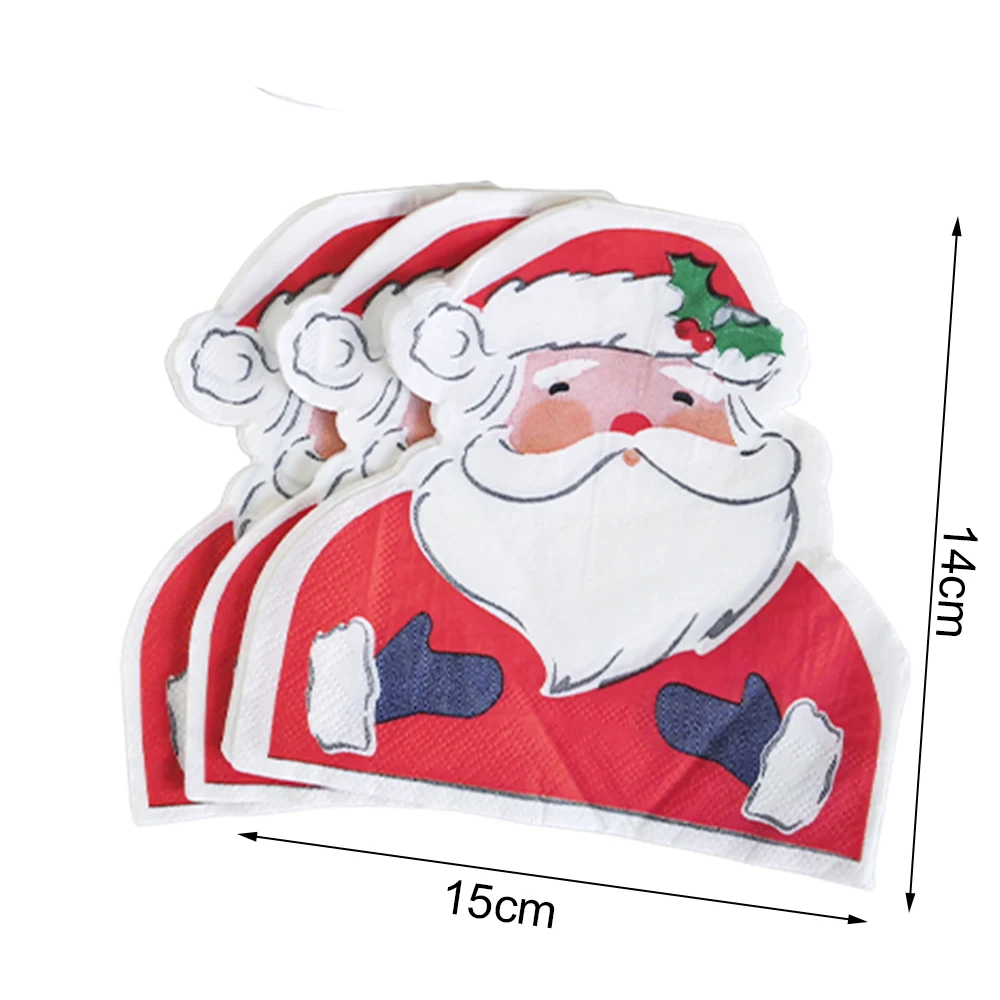 20-60 Stück Weihnachtsservietten, Weihnachtsmann-Cocktail- und Getränkeservietten, Einweg-Lebkuchenhaus- und Weihnachtsbaum-Servietten, Partyzubehör – Detail 4