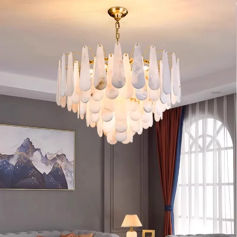 New Spanish Cloud Luxury Stone Pendant Lamp Living Room Bedroom Restaurant Kitchen High-end Chandelier Home Decor Light Fixture