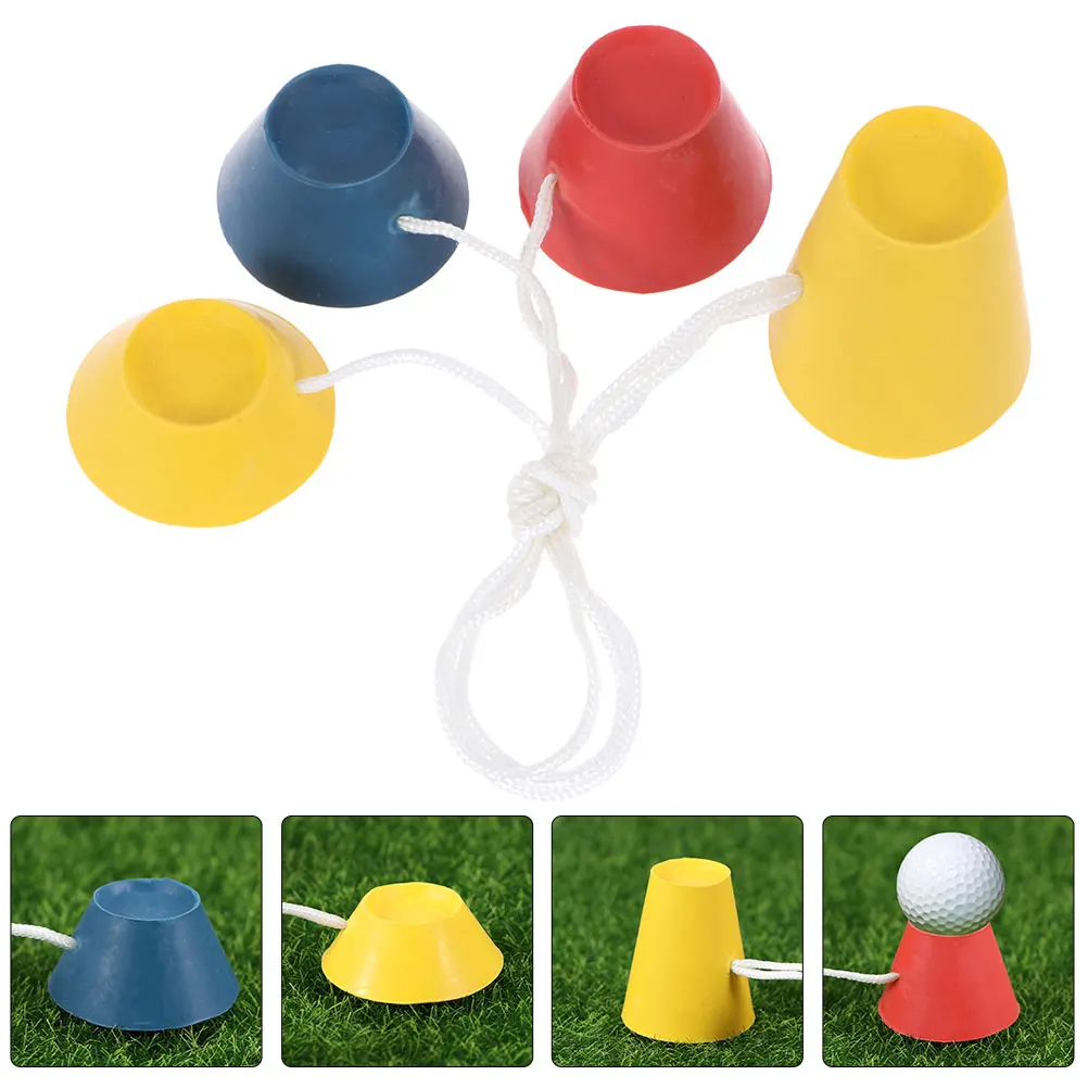 

16 Pcs Golf Tee Ball Holder Base Rubber Reusable Mixed Color Tees Short Holders